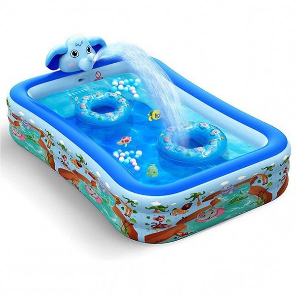 Inflatable Elephant Kiddie Pool with Sprinkler