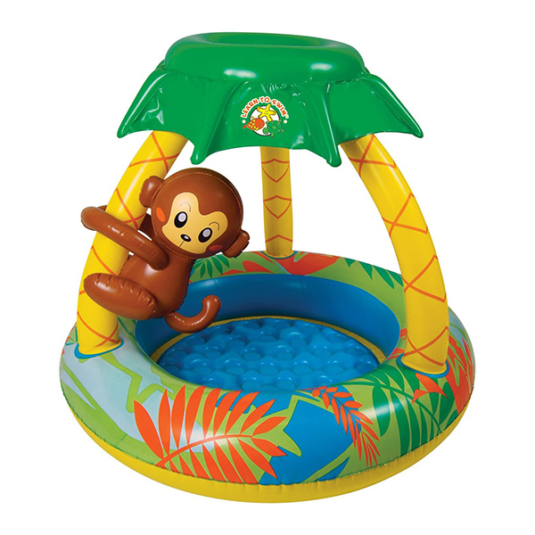 Monkey Inflatable Kiddie Pool with Shade