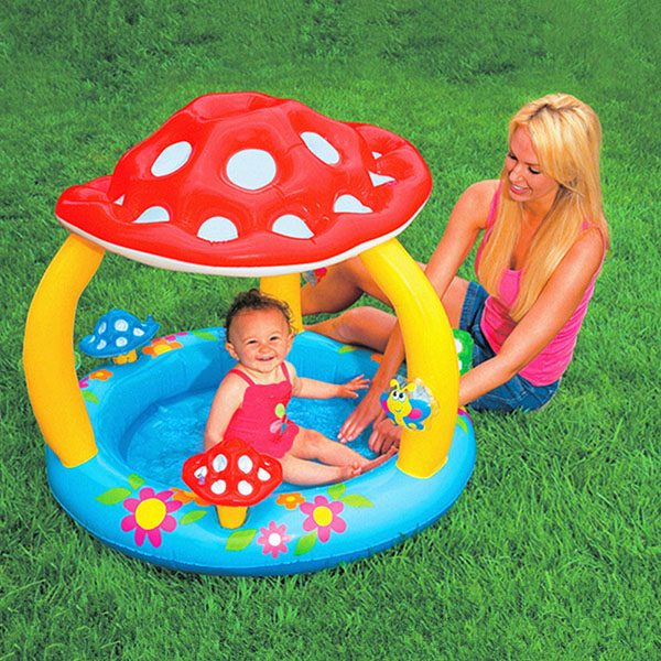 Mushroom Shade Inflatable Kiddie Pool with Cover