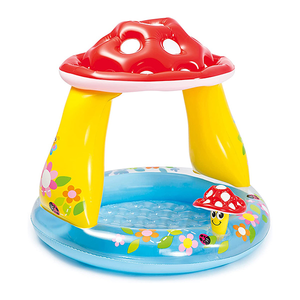 Mushroom Shade Inflatable Kiddie Pool with Cover