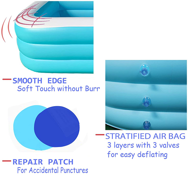 Family Medium Inflatable Pool for Backyard