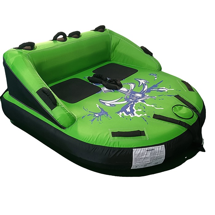 Green Double Traction Inflatable Towable Tube