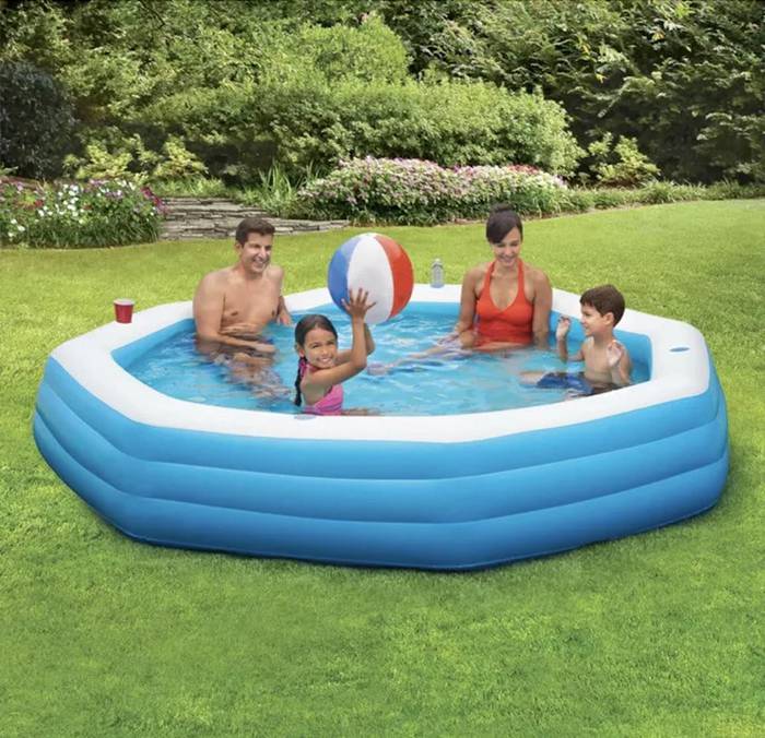 How do I keep my inflatable pool water clean naturally?